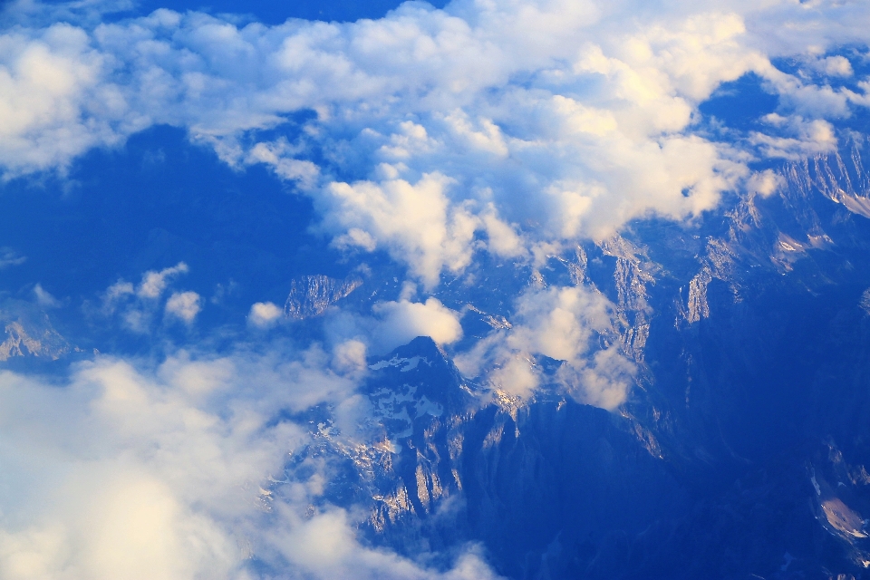 山 風景 空中 雲