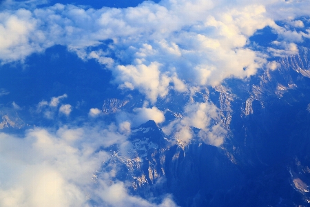 Mountains landscape aerial clouds Photo