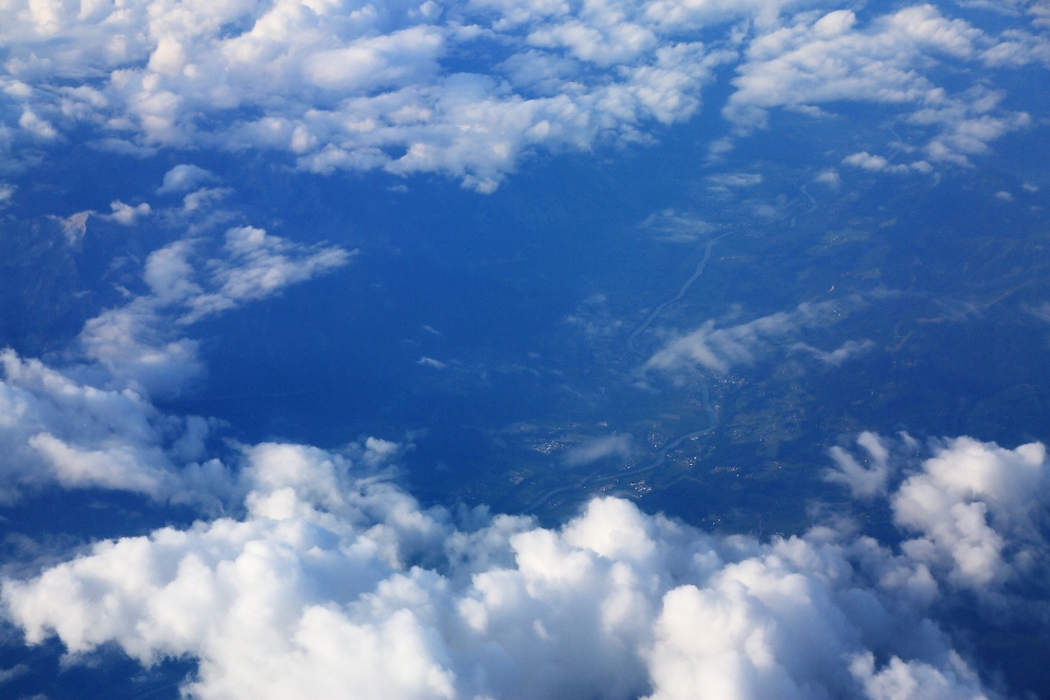 Mountains landscape aerial clouds