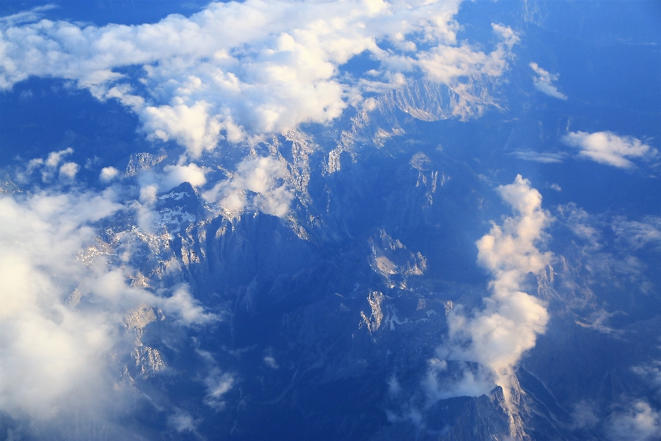 Mountains landscape aerial clouds