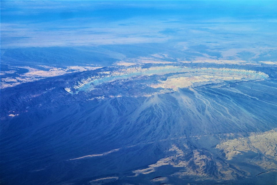 Aerial mountains terrain nature