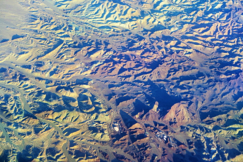 Aerial mountains terrain nature