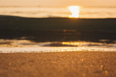 Sea waves soft golden Photo