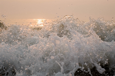 Sea morning soft wave water Photo