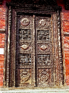 Old door kathmandu nepal wooden Photo