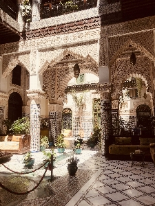 Marocco fes holy places courtyard Photo