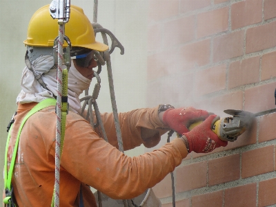 Work blue collar worker construction electrician Photo