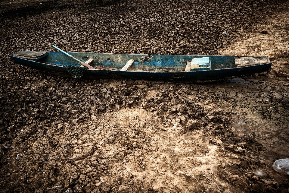 Abandoned arid asia boat