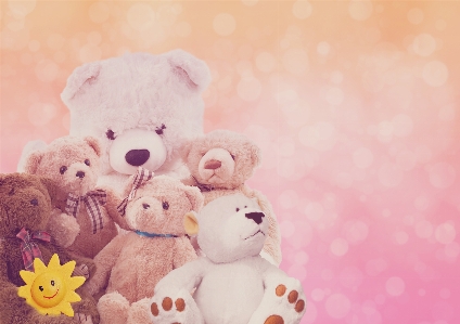 Background teddybears bokeh sun Photo