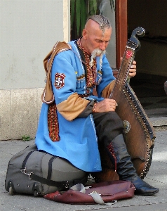 Cracow musical instrument string street performance Photo