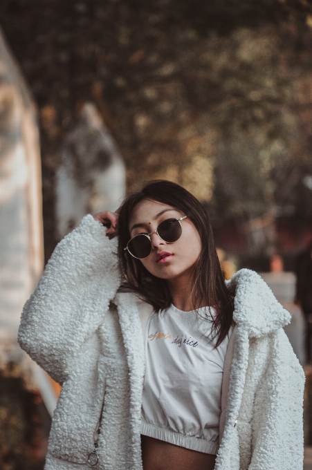 Woman eyewear white photograph