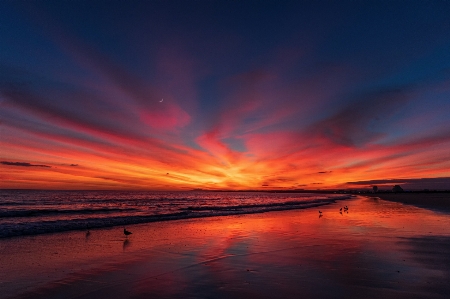 Foto Fiammeggiante lampone tramonto cielo