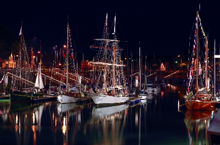 Harbour marina night harbor Photo