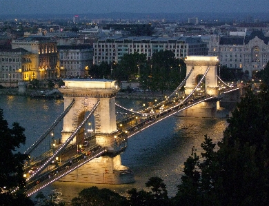 Bridge landmark river night Photo