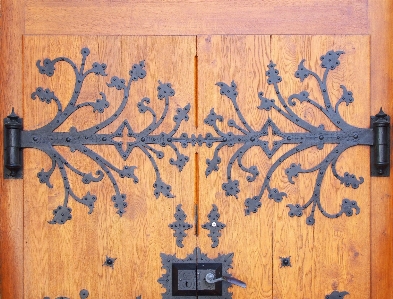 Door iron wood home Photo