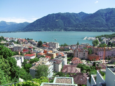 Locarno pleasure boat lake on water Photo