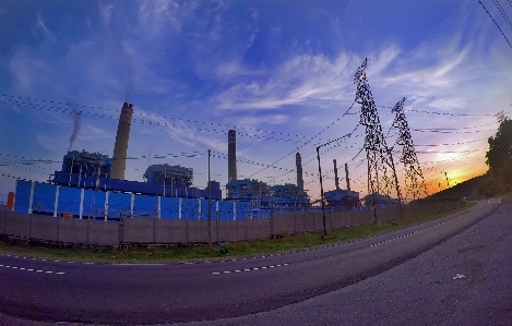 Sky blue cloud power station Photo