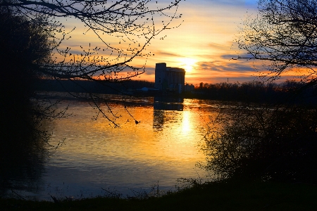 Sunset sky water natural landscape Photo