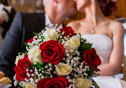 Bouquet flowers bride groom Photo