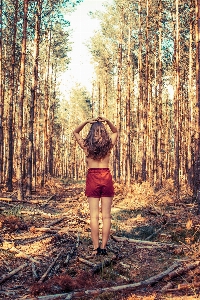 Long hair forest beauty red Photo