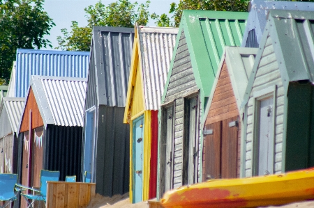 Beach hut sun colourful Photo