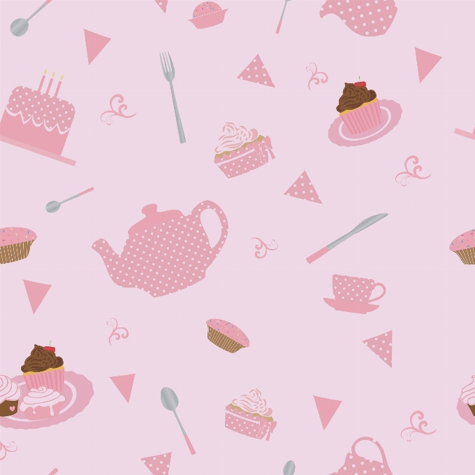 Pattern seamless tea time illustrations