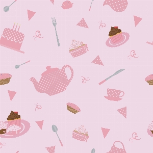 Pattern seamless tea time illustrations Photo