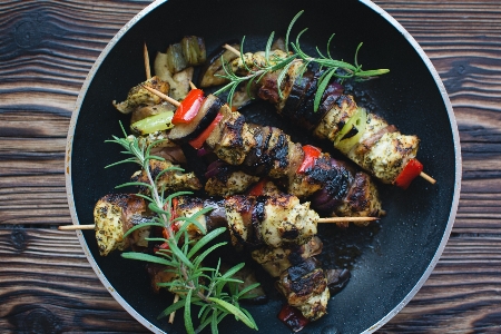 Dish cuisine shashlik food Photo