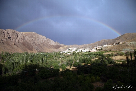 Rainbow village landscape nature Photo