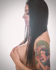 Woman hair tattoo shoulder Photo