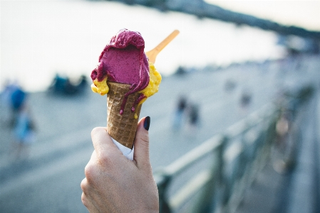 Zdjęcie Wafelek do lodów
 mrożony deser
 lody
 lody