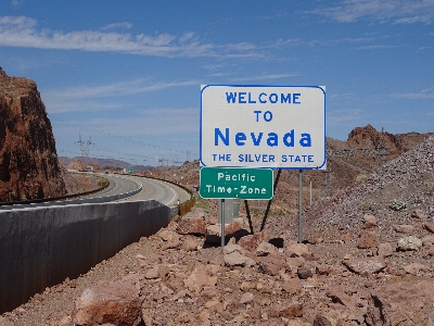 Traffic sign nevada wadi natural landscape Photo