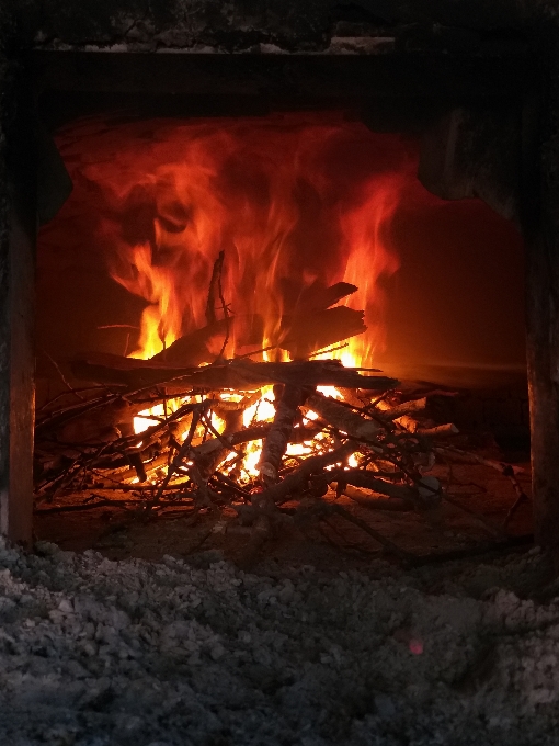 Fuoco del forno
 di legna
 calore