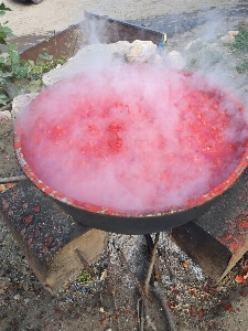 Foto Impasto pomodoro cibo fumo