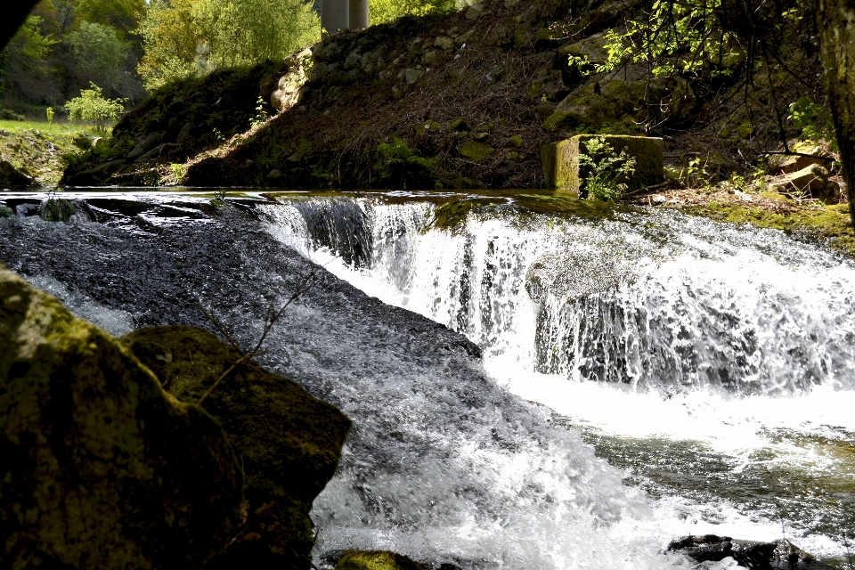 Water fall rocks landscape