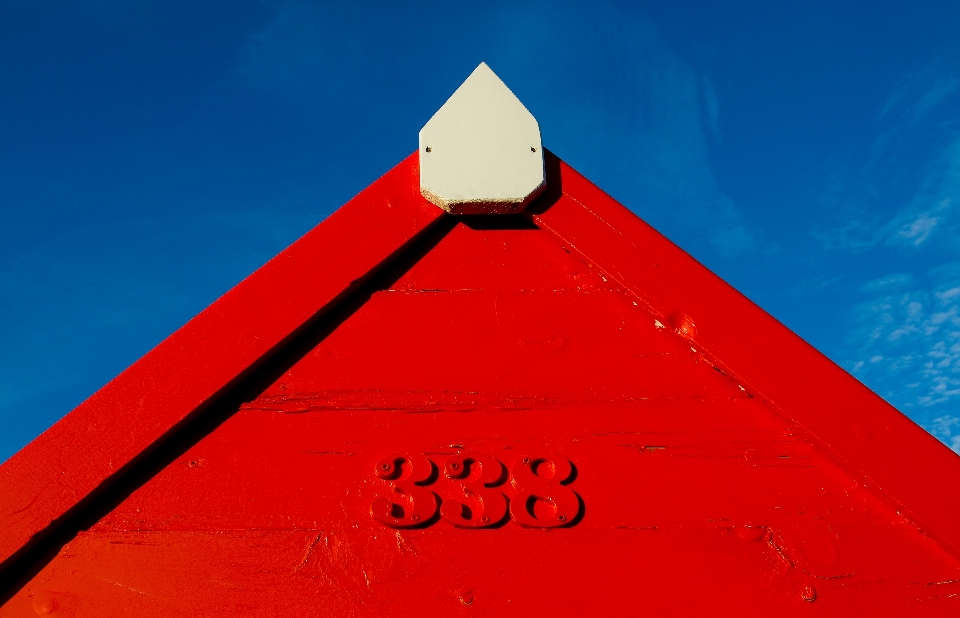 Red blue triangle sky