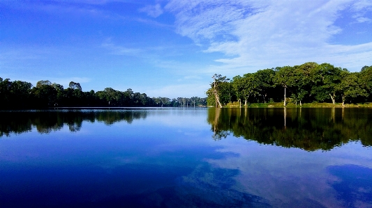 Sky clouds blue reflection Photo