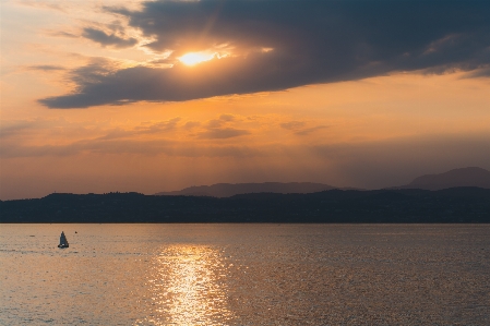 Sky body of water horizon afterglow Photo