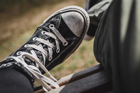 Foto Alas kaki sepatu hitam skate
