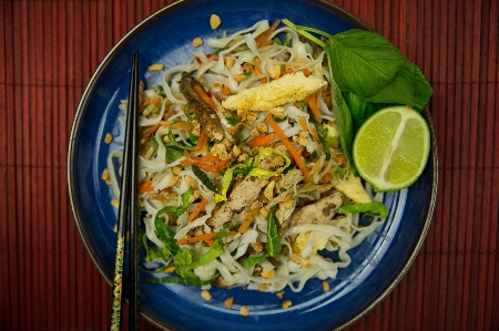 Cuisine food pad thai dish Photo