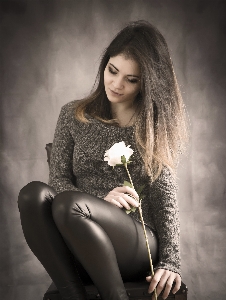 Girl rose romantic beauty Photo