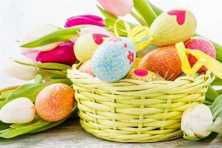 Food easter egg basket Photo