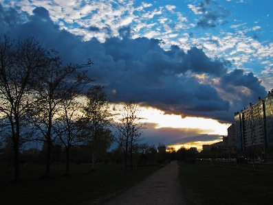 Sunset sky cloud natural landscape Photo