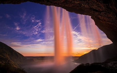 Iceland landscape sunset sky Photo