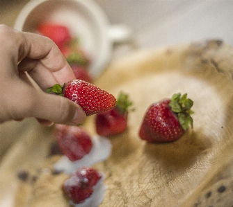 Strawberry red fruit cream Photo