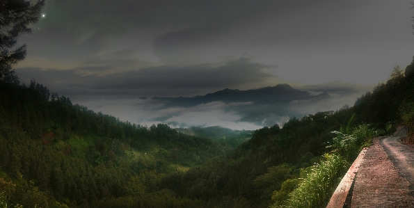 Panorama mountain dark landscape Photo