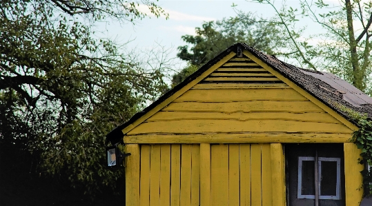 Foto Atap kuning gudang rumah