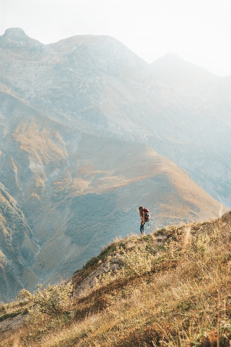 Mountainous landforms mountain ridge sky