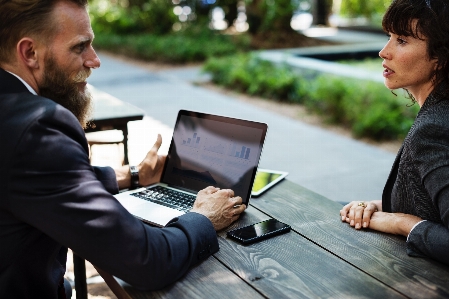 Technology white collar worker businessperson sitting Photo