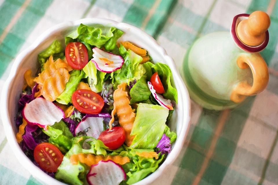 Plato alimento ensalada de verduras
